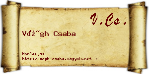 Végh Csaba névjegykártya